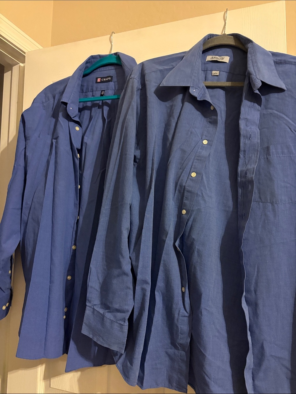 2  Men's Blue Button-Down Dress Shirt